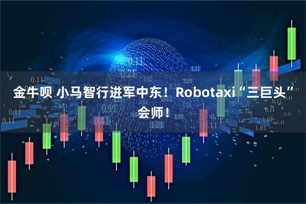 金牛呗 小马智行进军中东！Robotaxi“三巨头”会师！